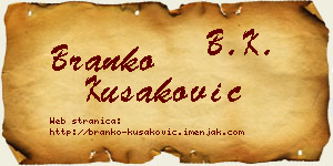Branko Kušaković vizit kartica
